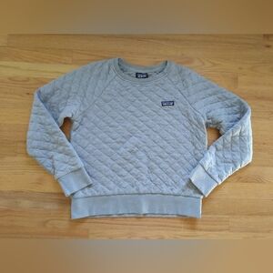 Patagonia Organic Cotton Quilted Crewneck  Gray Women's Medium